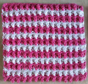 FD004 Pebbly Pink and White Strip Dishcloth_800