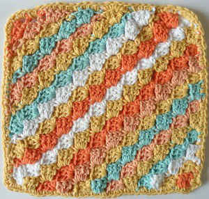 #215 Diagonal Stripes Crochet Dishcloth - Maggie Weldon Maggies Crochet