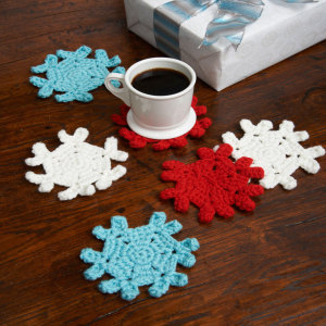 Free Snowflake Coasters Crochet Pattern from RedHeart.com